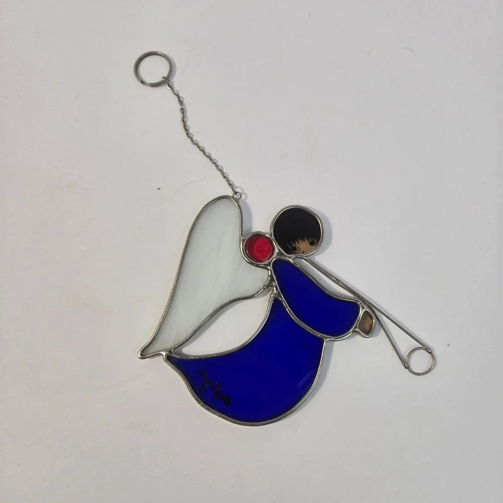 Vintage 1986 Ted DeGrazia Angel Stained Glass Suncatcher Scottsdale S Southwest
